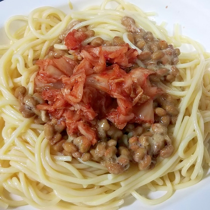 さっと簡単！納豆キムチの冷製パスタ